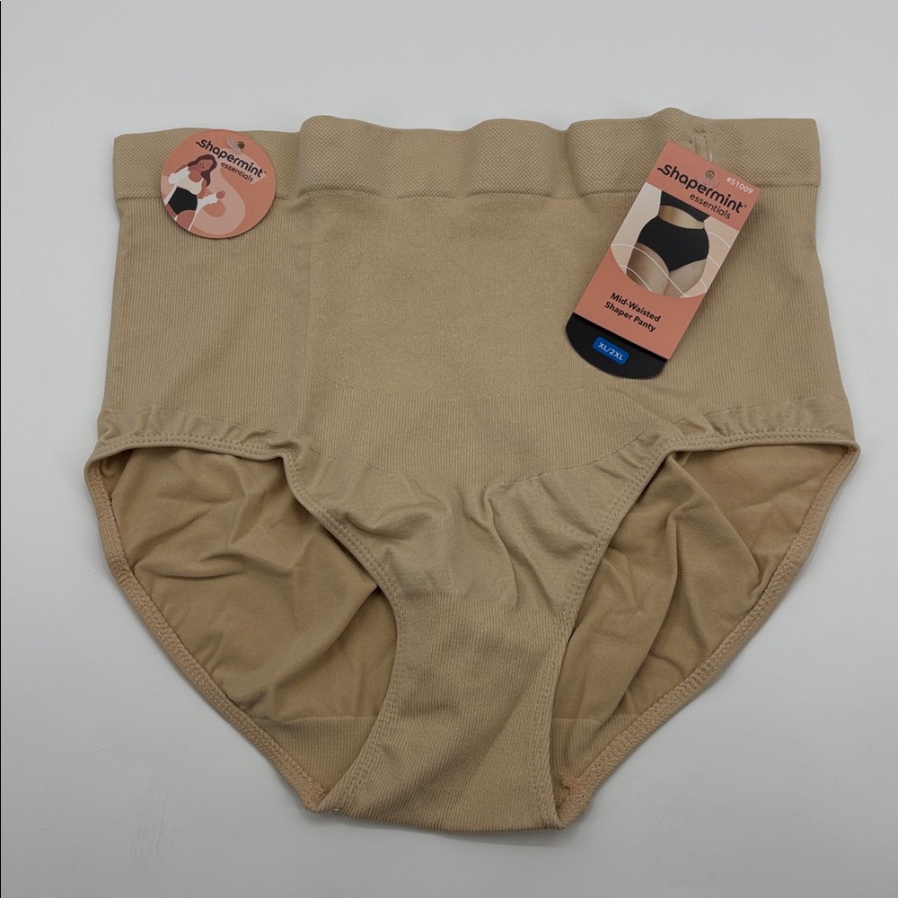 Shapermint Essentials All Day Every Day Mid-Waisted Shaper Panty‎ in Chai XL/XXL